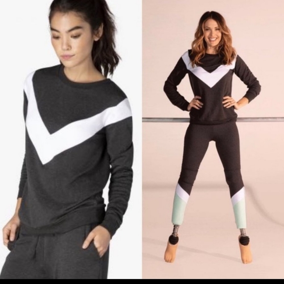 Beyond Yoga Tops - SELF X Beyond Yoga Chevron Pullover size small